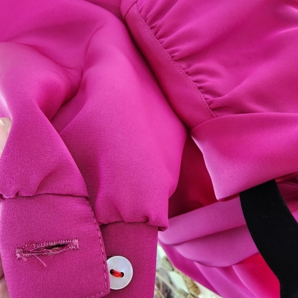 Sportscraft top fuschia pink long sleeve blouse size 10 - Picture 8 of 12